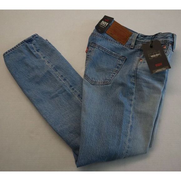 Levi's 501 Sz 26x30 Blue Canyon Kings Button Fly Straight Leg Denim Jeans $98 - Picture 8 of 9